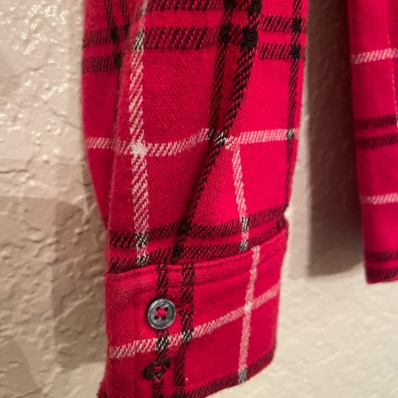 Lands End woman’s red plaid long sleeve top with stretch. Preowned in great cond - Picture 5 of 14